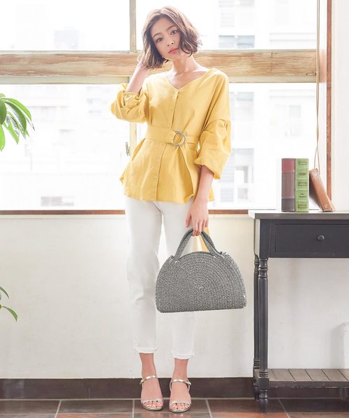 KOBE LETTUCE（コウベレタス）の「タッセル付きハーフムーンロープカゴバッグ（ハンドバッグ・レディース・アイボリー/その他/ブラウン系その他・FREE）」の9枚目の写真