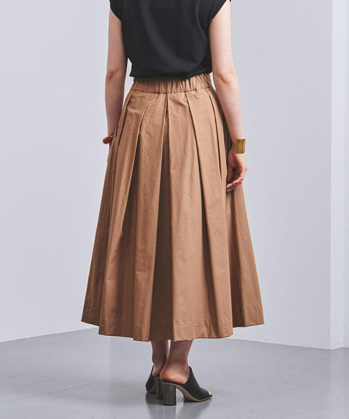 UNITED ARROWS(ユナイテッドアローズ)の「UBCS CTN タック スカート◆(スカート・レディース・ベージュ/ブラック/ケリー・38/36)」の4枚目の写真