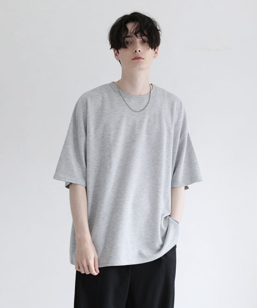 ASTRONOMY（アストロノミー）の「TRスムースビッグシルエット ドルマンスリーブ ポンチTシャツ（Tシャツ/カットソー・メンズ・ホワイト/ブラック/ネイビー/ブラウン/グレー/キャメル/ワイン/チャコール/カーキ/ライトブルー/ベージュ/ライトピンク/ブルーグレー/グリーン/杢グレー/ホワイト×ブラック/ホワイト系・FREE/XL/L/M）」の7枚目の写真