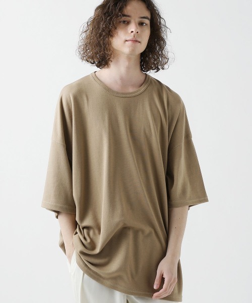 ASTRONOMY（アストロノミー）の「TRスムースビッグシルエット ドルマンスリーブ ポンチTシャツ（Tシャツ/カットソー・メンズ・ホワイト/ブラック/ネイビー/ブラウン/グレー/キャメル/ワイン/チャコール/カーキ/ライトブルー/ベージュ/ライトピンク/ブルーグレー/グリーン/杢グレー/ホワイト×ブラック/ホワイト系・FREE/XL/L/M）」の15枚目の写真