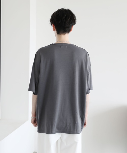 ASTRONOMY（アストロノミー）の「TRスムースビッグシルエット ドルマンスリーブ ポンチTシャツ（Tシャツ/カットソー・メンズ・ホワイト/ブラック/ネイビー/ブラウン/グレー/キャメル/ワイン/チャコール/カーキ/ライトブルー/ベージュ/ライトピンク/ブルーグレー/グリーン/杢グレー/ホワイト×ブラック/ホワイト系・FREE/XL/L/M）」の22枚目の写真