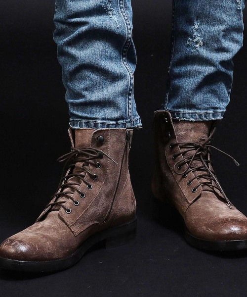 RATTLE TRAP(ラトルトラップ)の「BOEMOS別注 スウェードレザー レースアップ ブーツ(ブーツ)」|グレー