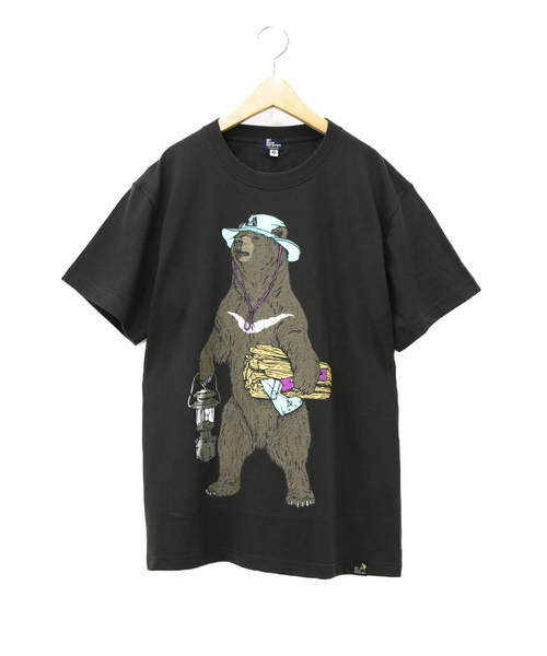 go slow caravan(ゴースローキャラバン)の「OGAWA×GSC ツキノワグマTEE19(Tシャツ/カットソー・メンズ・ホワイト/チャコールグレー・MEDIUM/LARGE/X-LARGE)」の2枚目の写真