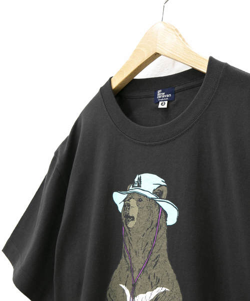go slow caravan(ゴースローキャラバン)の「OGAWA×GSC ツキノワグマTEE19(Tシャツ/カットソー・メンズ・ホワイト/チャコールグレー・MEDIUM/LARGE/X-LARGE)」の6枚目の写真