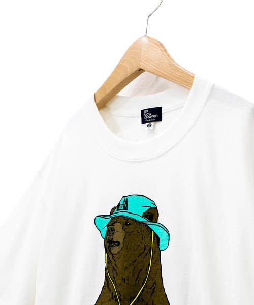 go slow caravan(ゴースローキャラバン)の「OGAWA×GSC ツキノワグマTEE19(Tシャツ/カットソー・メンズ・ホワイト/チャコールグレー・MEDIUM/LARGE/X-LARGE)」の8枚目の写真