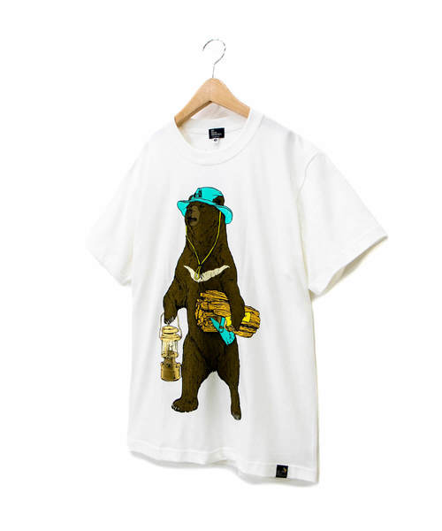 go slow caravan(ゴースローキャラバン)の「OGAWA×GSC ツキノワグマTEE19(Tシャツ/カットソー・メンズ・ホワイト/チャコールグレー・MEDIUM/LARGE/X-LARGE)」の9枚目の写真