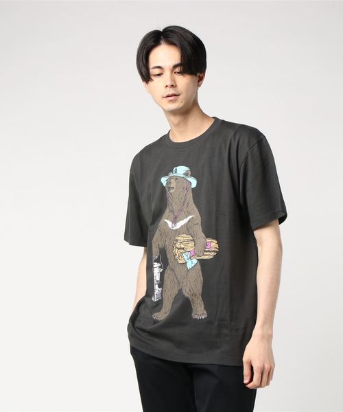 go slow caravan(ゴースローキャラバン)の「OGAWA×GSC ツキノワグマTEE19(Tシャツ/カットソー・メンズ・ホワイト/チャコールグレー・MEDIUM/LARGE/X-LARGE)」の18枚目の写真