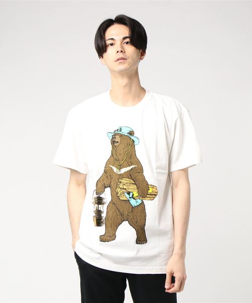go slow caravan(ゴースローキャラバン)の「OGAWA×GSC ツキノワグマTEE19(Tシャツ/カットソー・メンズ・ホワイト/チャコールグレー・MEDIUM/LARGE/X-LARGE)」の19枚目の写真