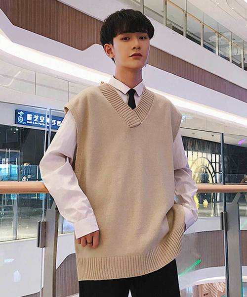 MGV（エムジーヴィー）の「【MGV】ビッグシルエットVネックニットベスト（ベスト・メンズ・ブラック/ベージュ/ブラウン・MEDIUM/LARGE/X-LARGE/XX-LARGE）」の20枚目の写真