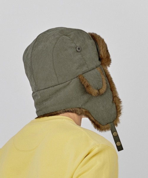 ORNERTE（オルネート）の「【ORNERTE】[WEB限定] サイズが選べるフライトキャップ（キャップ・レディース・ブラック/グレー/ダークグリーン/ブラウン/ベージュ・M/57.5cm/61cm/L）」の9枚目の写真