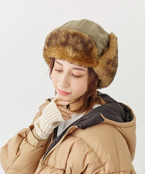 ORNERTE（オルネート）の「【ORNERTE】[WEB限定] サイズが選べるフライトキャップ（キャップ・レディース・ブラック/グレー/ダークグリーン/ブラウン/ベージュ・M/57.5cm/61cm/L）」の11枚目の写真