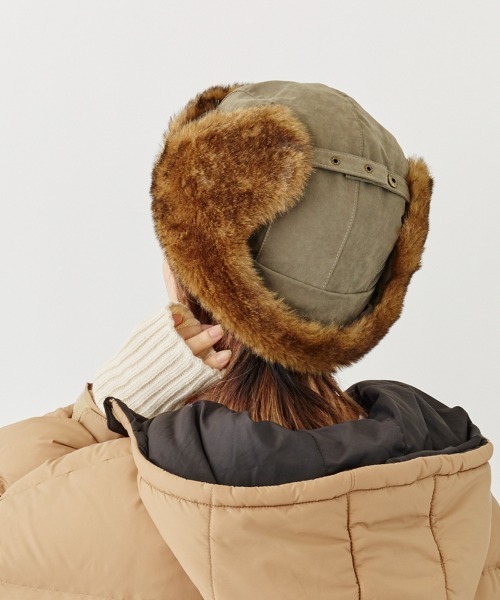 ORNERTE（オルネート）の「【ORNERTE】[WEB限定] サイズが選べるフライトキャップ（キャップ・レディース・ブラック/グレー/ダークグリーン/ブラウン/ベージュ・M/57.5cm/61cm/L）」の13枚目の写真