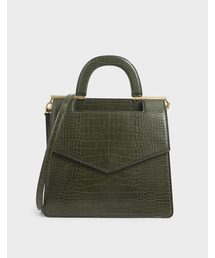 CHARLES & KEITH | クロックエフェクト エンベロープバッグ / Croc-Effect Envelope bag(ハンドバッグ)