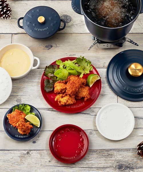 LE 侘し CREUSET 【トリコロール】 15cm 丸皿 3枚