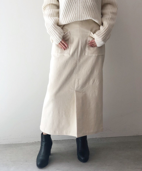 Banner Barrett（バナーバレット）の「コールタイトスカート（スカート・レディース・アイボリー/グレイッシュベージュ/サックスブルー・36/38）」の2枚目の写真