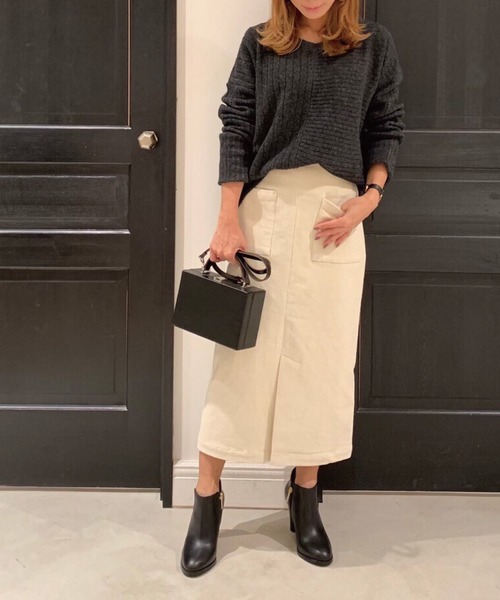 Banner Barrett（バナーバレット）の「コールタイトスカート（スカート・レディース・アイボリー/グレイッシュベージュ/サックスブルー・36/38）」の4枚目の写真