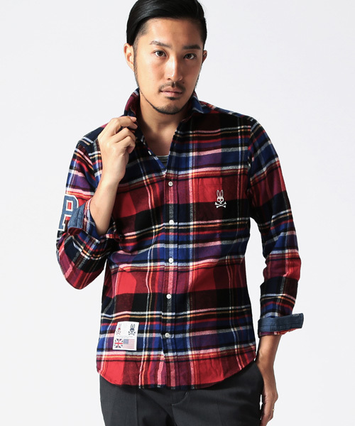 BEAMS(ビームス)の「◎PSYCHO BUNNY×BEAMS / 別注 ネル BIGチェック カッタウェイ シャツ(シャツ/ブラウス・メンズ・ブルー/レッド・X-LARGE/LARGE/MEDIUM/SMALL)」の2枚目の写真