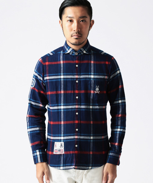 BEAMS(ビームス)の「◎PSYCHO BUNNY×BEAMS / 別注 ネル BIGチェック カッタウェイ シャツ(シャツ/ブラウス・メンズ・ブルー/レッド・X-LARGE/LARGE/MEDIUM/SMALL)」の10枚目の写真