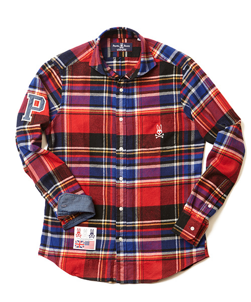 BEAMS(ビームス)の「◎PSYCHO BUNNY×BEAMS / 別注 ネル BIGチェック カッタウェイ シャツ(シャツ/ブラウス・メンズ・ブルー/レッド・X-LARGE/LARGE/MEDIUM/SMALL)」の4枚目の写真