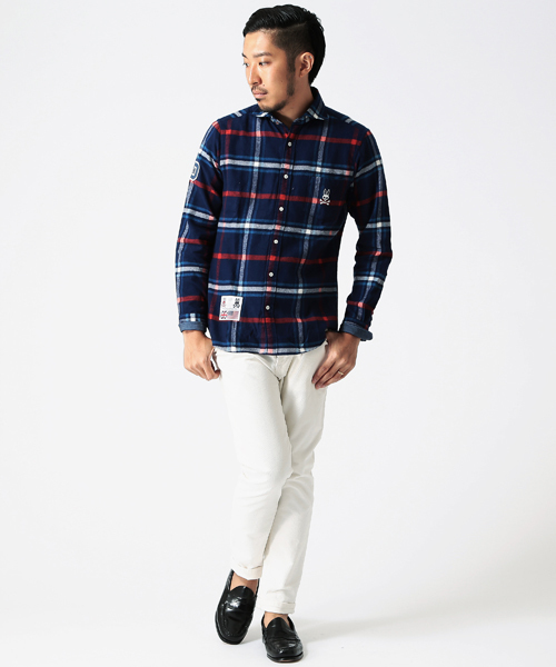 BEAMS(ビームス)の「◎PSYCHO BUNNY×BEAMS / 別注 ネル BIGチェック カッタウェイ シャツ(シャツ/ブラウス・メンズ・ブルー/レッド・X-LARGE/LARGE/MEDIUM/SMALL)」の9枚目の写真