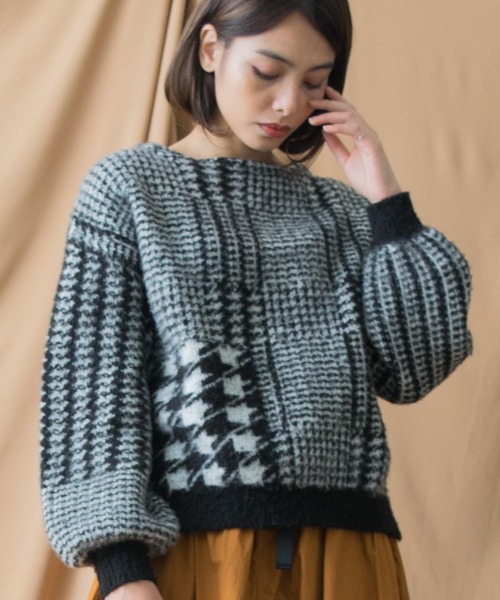 ABITOKYO（アビトーキョー）の「千鳥柄ジャガードニットプルオーバー