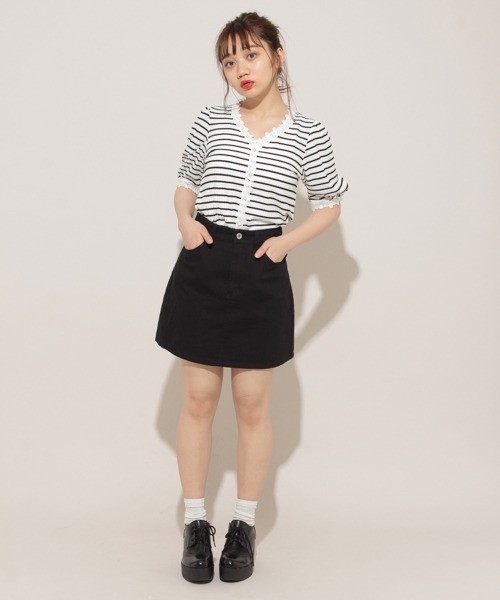 apres jour(アプレジュール)の「ベーシック台形スカート【ZOZOTOWN限定アイテム】(スカート・レディース・ブラック/オフホワイト・SMALL/MEDIUM/LARGE/X-LARGE)」の10枚目の写真