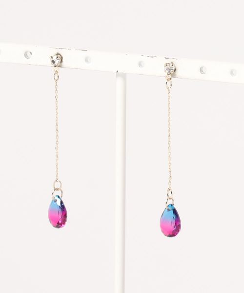 欧州航路(オウシュウコウロ)の「【欧州航路】グラデーションドロップピアス(ピアス(両耳用)・レディース・ピンク/パープル/ネイビー・FREE)」の2枚目の写真