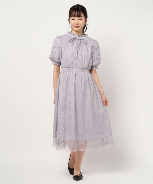 ParAvion(パラビオン)の「レースワンピース(ワンピース)」|グレー