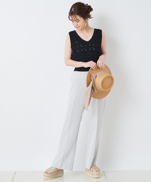 one after another NICE CLAUP(ワンアフターアナザーナイスクラップ)の「ぽんぽんケーブルベスト(ニット/セーター・レディース・ブラック/ベージュ/オフホワイト・FREE)」の15枚目の写真