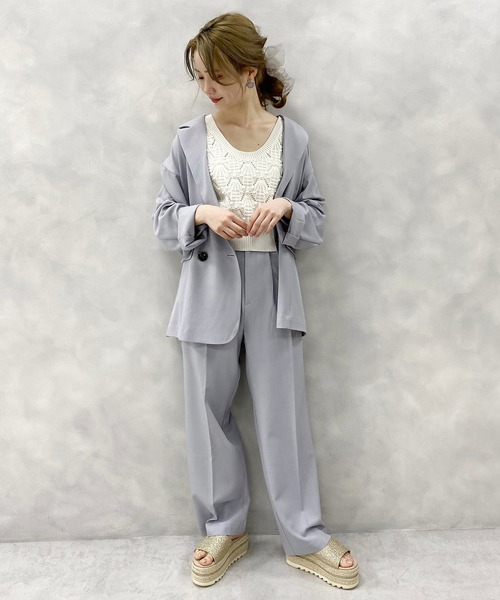 one after another NICE CLAUP(ワンアフターアナザーナイスクラップ)の「ぽんぽんケーブルベスト(ニット/セーター・レディース・ブラック/ベージュ/オフホワイト・FREE)」の17枚目の写真