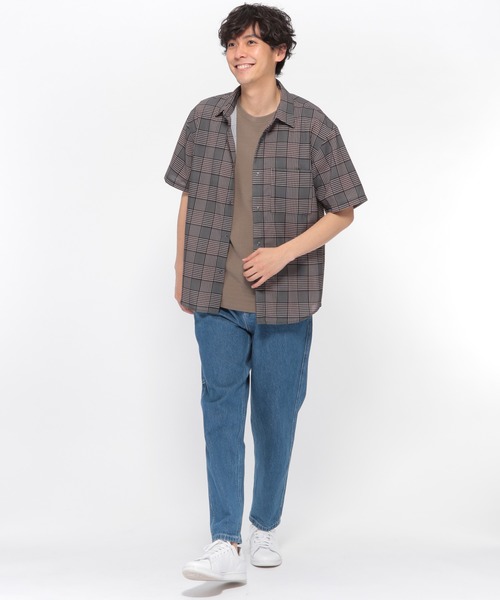 LAKOLE（ラコレ）の「ヘリンボーンボーダーTシャツ / LAKOLE（Tシャツ/カットソー・メンズ・ブラウン系その他/チャコール/ホワイト/ベージュ・MEDIUM/LARGE）」の10枚目の写真