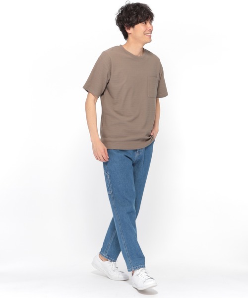 LAKOLE（ラコレ）の「ヘリンボーンボーダーTシャツ / LAKOLE（Tシャツ/カットソー・メンズ・ブラウン系その他/チャコール/ホワイト/ベージュ・MEDIUM/LARGE）」の11枚目の写真