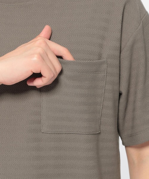 LAKOLE（ラコレ）の「ヘリンボーンボーダーTシャツ / LAKOLE（Tシャツ/カットソー・メンズ・ブラウン系その他/チャコール/ホワイト/ベージュ・MEDIUM/LARGE）」の20枚目の写真