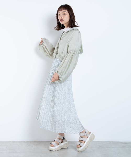 WEGO(ウィゴー)の「WEGO/シアーフードシャツ(シャツ/ブラウス・レディース・オフホワイト/グリーン系その他・FREE)」の3枚目の写真