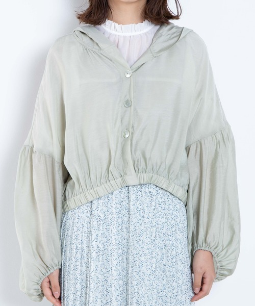 WEGO(ウィゴー)の「WEGO/シアーフードシャツ(シャツ/ブラウス・レディース・オフホワイト/グリーン系その他・FREE)」の14枚目の写真