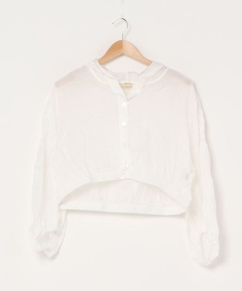 WEGO(ウィゴー)の「WEGO/シアーフードシャツ(シャツ/ブラウス・レディース・オフホワイト/グリーン系その他・FREE)」の6枚目の写真