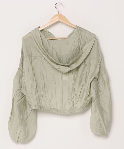 WEGO(ウィゴー)の「WEGO/シアーフードシャツ(シャツ/ブラウス・レディース・オフホワイト/グリーン系その他・FREE)」の9枚目の写真