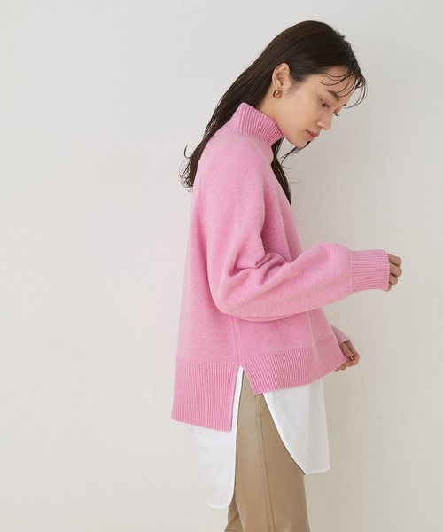 ADAM ET ROPE'（アダムエロペ）の「ウールクロップドタートルプルオーバー（ニット/セーター・レディース・ライトグレー/ミント/ラベンダー/クリーム/グレー系その他/ブルー系その他4/ピンク/ピンク系その他2・FREE）」の7枚目の写真