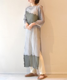 w closet | プリーツシフォン配色切替メローワンピース(ワンピース)