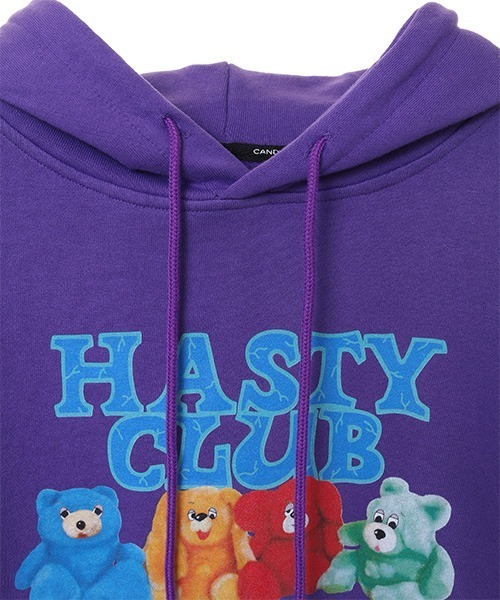 Candy Stripper（キャンディストリッパー）の「HASTY CLUB SWEAT HOODIE（パーカー・レディース・ブラック/パープル/オフホワイト・2）」の7枚目の写真