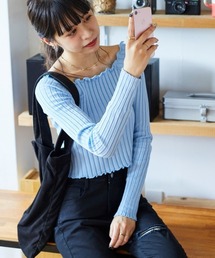 WEGO（ウィゴー）の「WEGO/【ZOZOTOWN&一部店舗限定】スクエアメロウリブニット（ニット/セーター）」