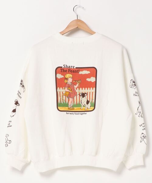 SpRay（スプレイ）の「ＰＩＺＺＡ　ＧＩＲＬ　裏起毛スウェット（Tシャツ/カットソー・レディース・パープル/オフホワイト/ブルー/スミクロ/ライトベージュ・FREE）」の7枚目の写真