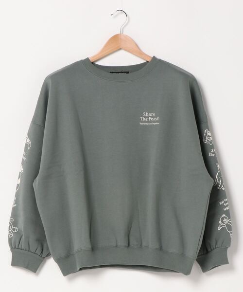 SpRay（スプレイ）の「ＰＩＺＺＡ　ＧＩＲＬ　裏起毛スウェット（Tシャツ/カットソー・レディース・パープル/オフホワイト/ブルー/スミクロ/ライトベージュ・FREE）」の16枚目の写真