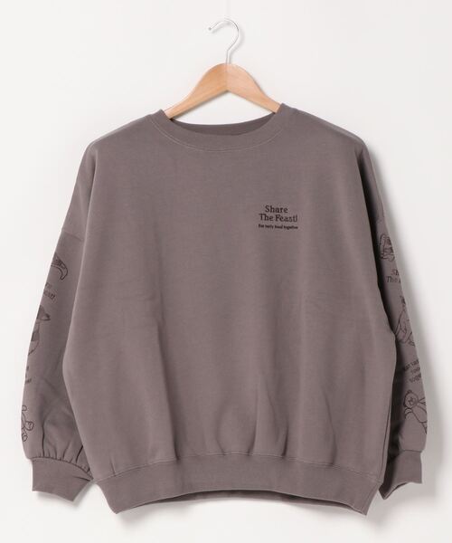 SpRay（スプレイ）の「ＰＩＺＺＡ　ＧＩＲＬ　裏起毛スウェット（Tシャツ/カットソー・レディース・パープル/オフホワイト/ブルー/スミクロ/ライトベージュ・FREE）」の15枚目の写真