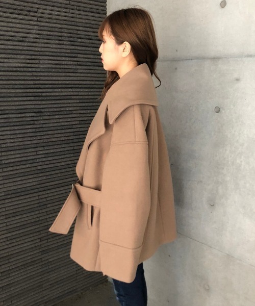 ENVYM(アンビー)の「ビックカラーベルトCT(ピーコート・レディース・ブラック/ベージュ/グリーン・FREE)」の9枚目の写真