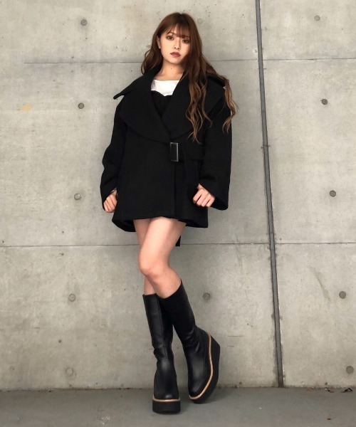 ENVYM(アンビー)の「ビックカラーベルトCT(ピーコート・レディース・ブラック/ベージュ/グリーン・FREE)」の15枚目の写真