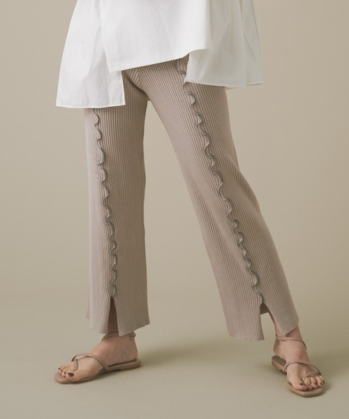 LAYMEE（レイミー）の「Silly knit PT / シリーニットパンツ（その他パンツ・レディース・ピンクベージュ/グレー/キャメル・FREE）」の3枚目の写真