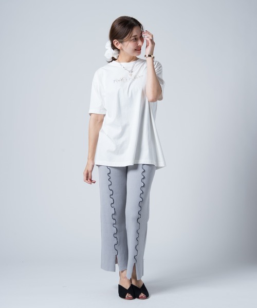 LAYMEE（レイミー）の「Silly knit PT / シリーニットパンツ（その他パンツ・レディース・ピンクベージュ/グレー/キャメル・FREE）」の5枚目の写真