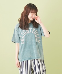 CUBE SUGAR（キューブシュガー）の「天竺 パウダー加工 プリント クルーネック（Tシャツ/カットソー）」