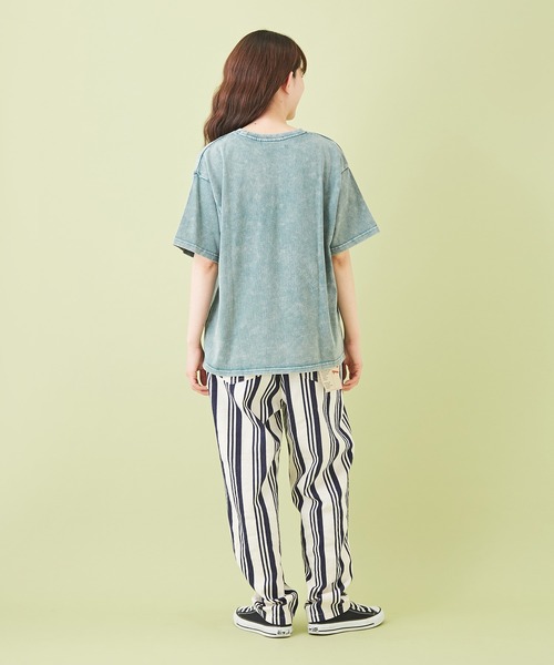 CUBE SUGAR（キューブシュガー）の「天竺 パウダー加工 プリント クルーネック（Tシャツ/カットソー・レディース・ベージュ/チャコールグレー/グリーン/ピンク・M）」の18枚目の写真